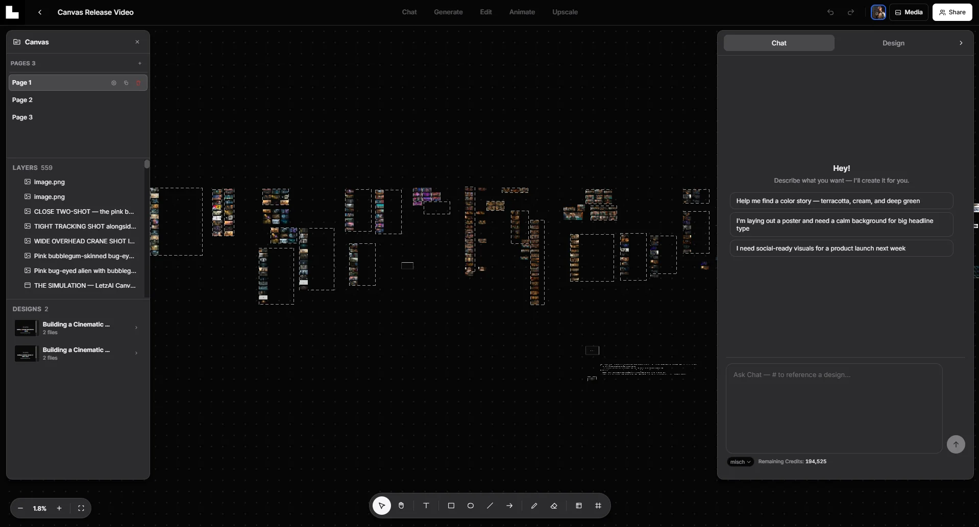 Canvas workspace overview